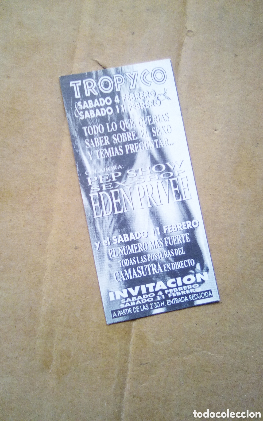 Others for Adults: Flyer Discoteca Tropyco, Requena. Fiesta er&oacute;tica pep show '94.