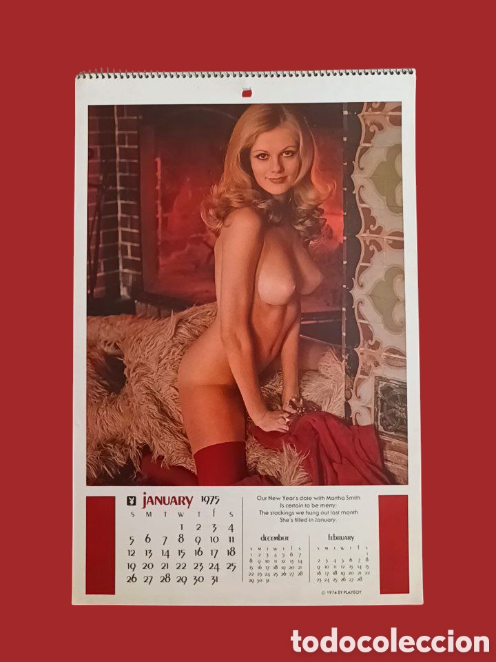 Otros: Antiguo Calendario PLAYBOY a&ntilde;o 1975 de pared. PLAYMATE calendar. Original y completo.
