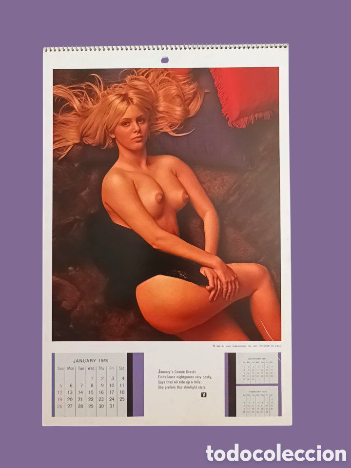 Otros: Antiguo Calendario PLAYBOY a&ntilde;o 1969 de pared. PLAYMATE calendar. Original y completo.