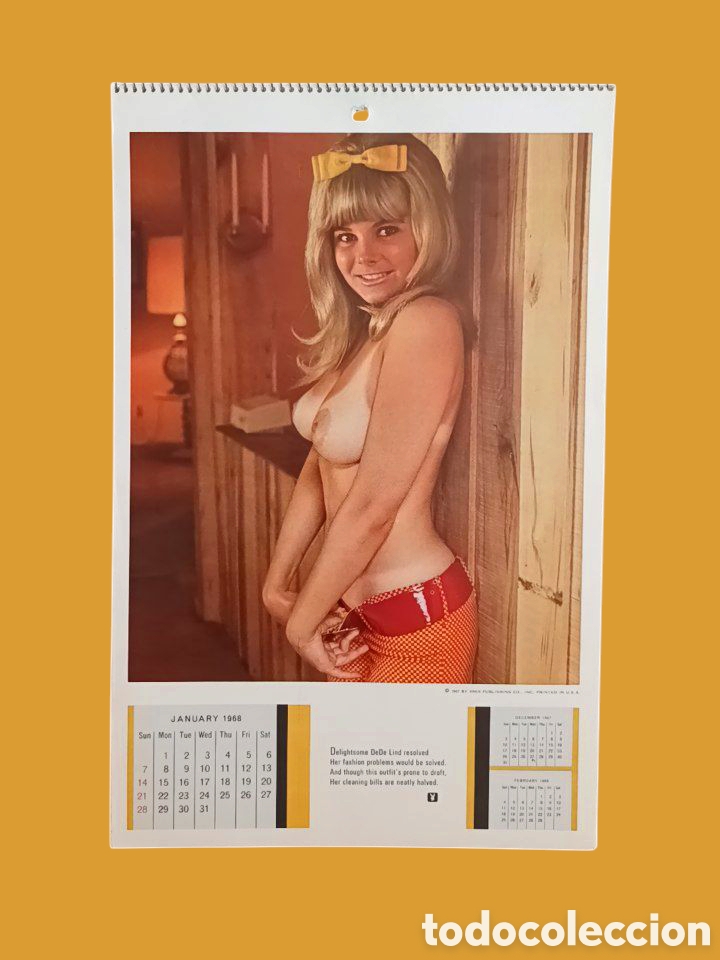 Otros: Antiguo Calendario PLAYBOY a&ntilde;o 1968 de pared. PLAYMATE calendar. Original y completo.