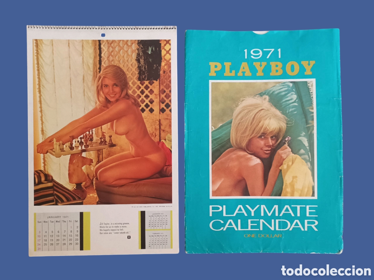 Otros: Antiguo Calendario PLAYBOY a&ntilde;o 1971 de pared. PLAYMATE calendar. Original y completo.