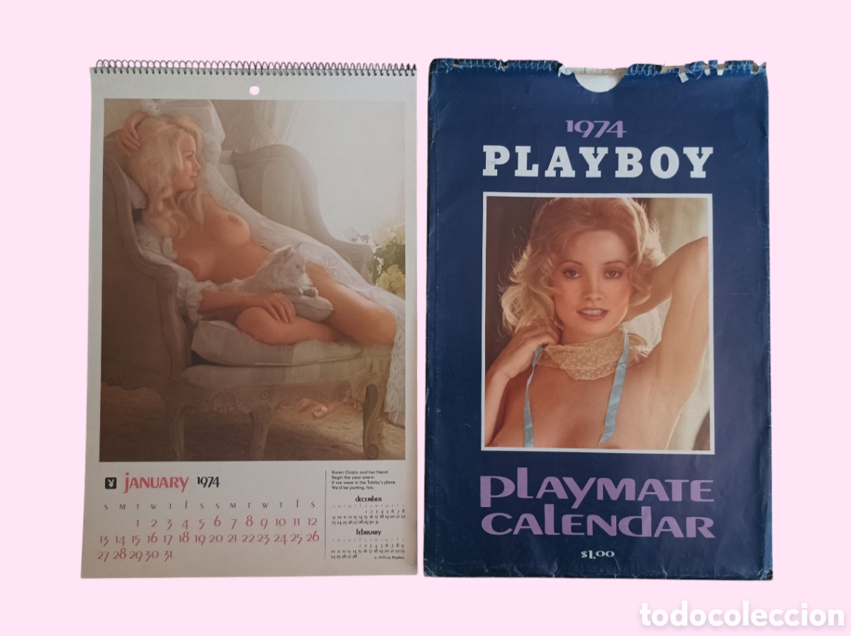 Otros: Antiguo Calendario PLAYBOY a&ntilde;o 1974 de pared. PLAYMATE calendar. Original y completo.