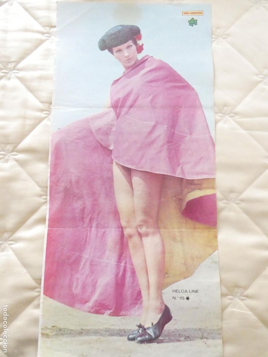 Autres: POSTER ACTRIZ ARTISTA CANTANTE. DIEZ MINUTOS. HELGA LINE TORERA. A&Ntilde;OS 70. 60X28CM SEXY EROTICA. 1031