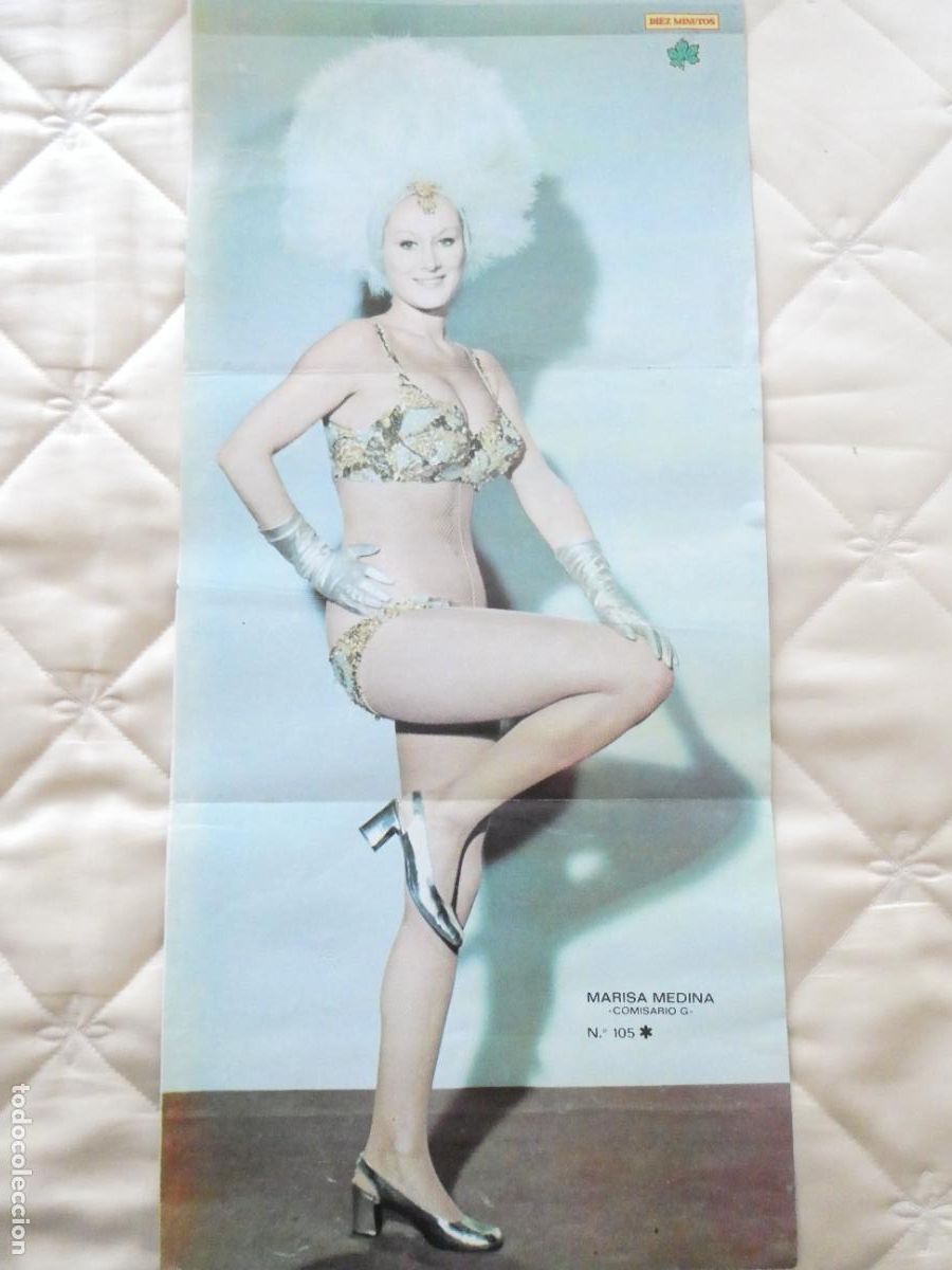 Autres: POSTER ACTRIZ ARTISTA CANTANTE. DIEZ MINUTOS. MARISA MEDINA. A&Ntilde;OS 70. 60X28CM SEXY EROTICA. 1033