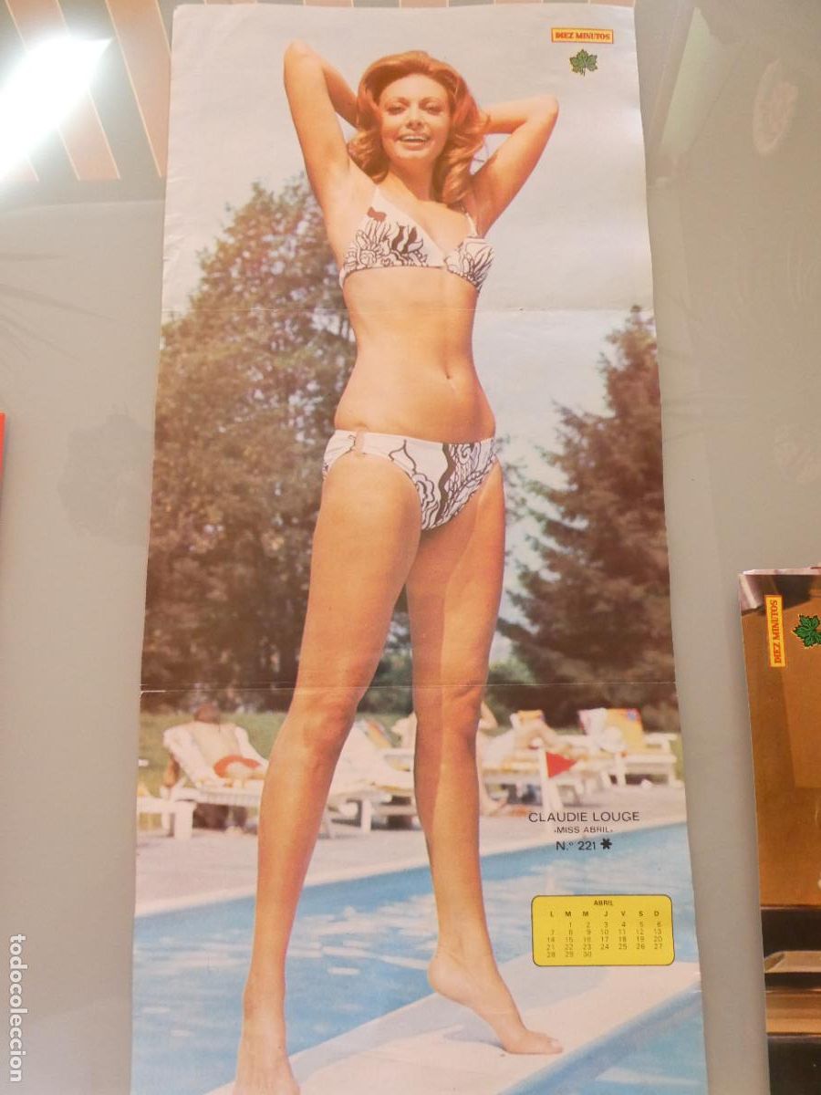 Autres: POSTER ACTRIZ ARTISTA CANTANTE. DIEZ MINUTOS. CLAUDIE LOUGE. A&Ntilde;OS 70. 60X28CM SEXY EROTICA. 1100