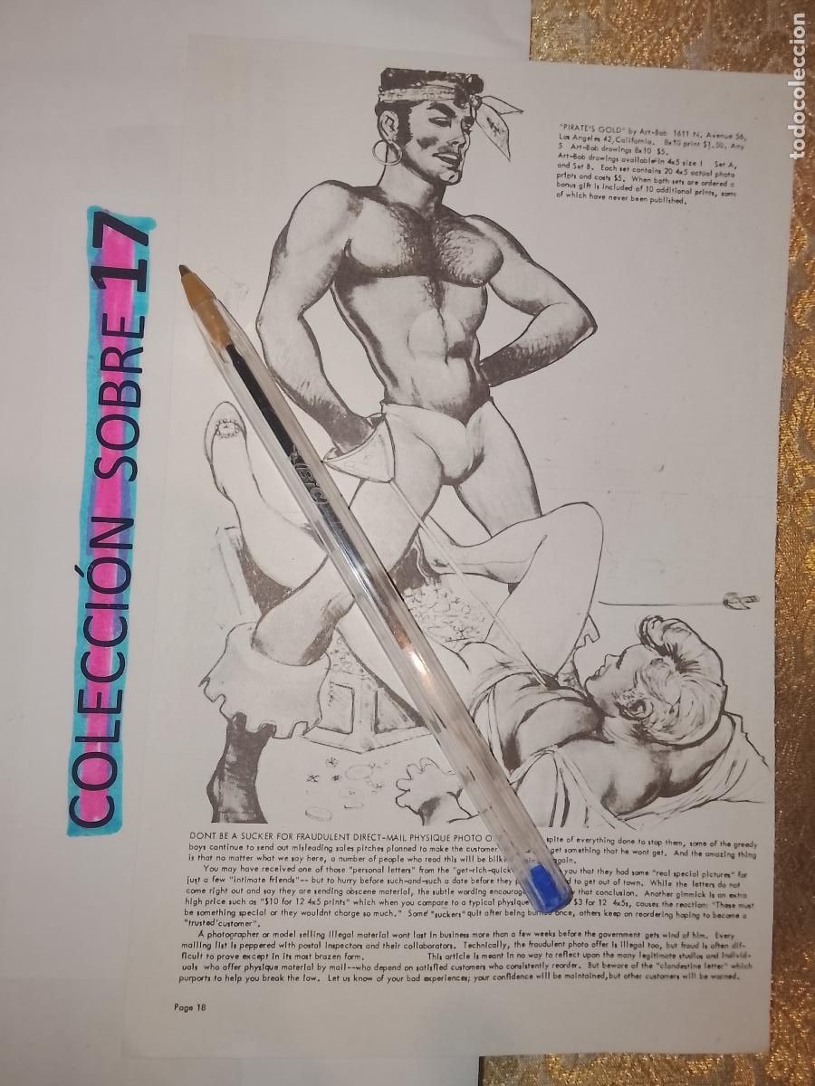 Autres: hoja tematica gay artistica fotografica o comic hombre erotico desnudos culturismo homo sexo EROTICA