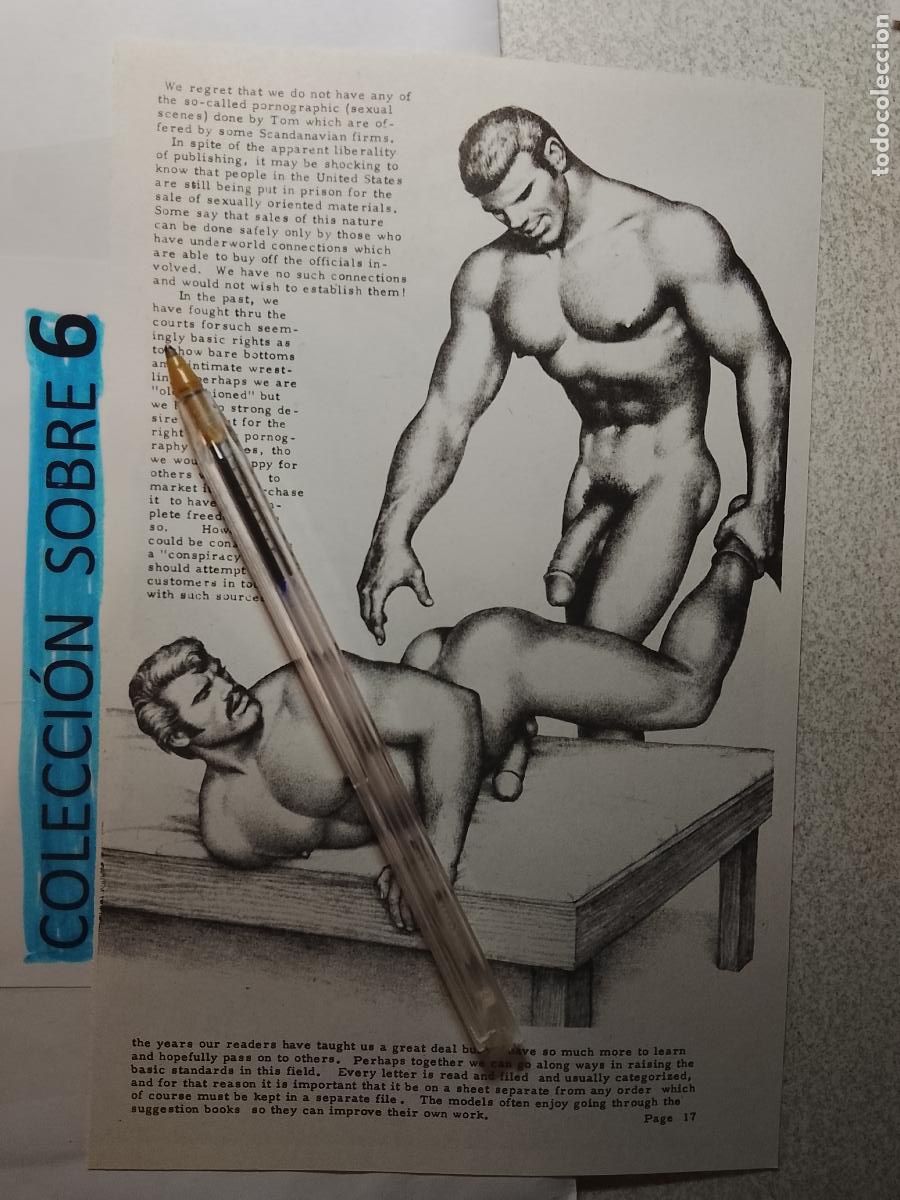 Autres: hoja tematica gay artistica fotografica o comic hombre erotico desnudos culturismo homo sexo EROTICA