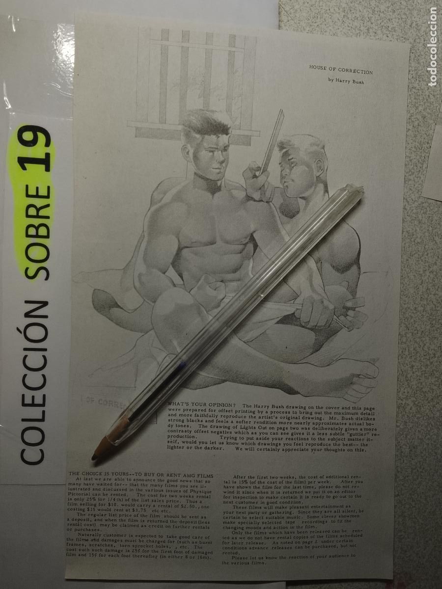 Autres: hoja tematica gay artistica fotografica o comic hombre erotico desnudos culturismo homo sexo EROTICA