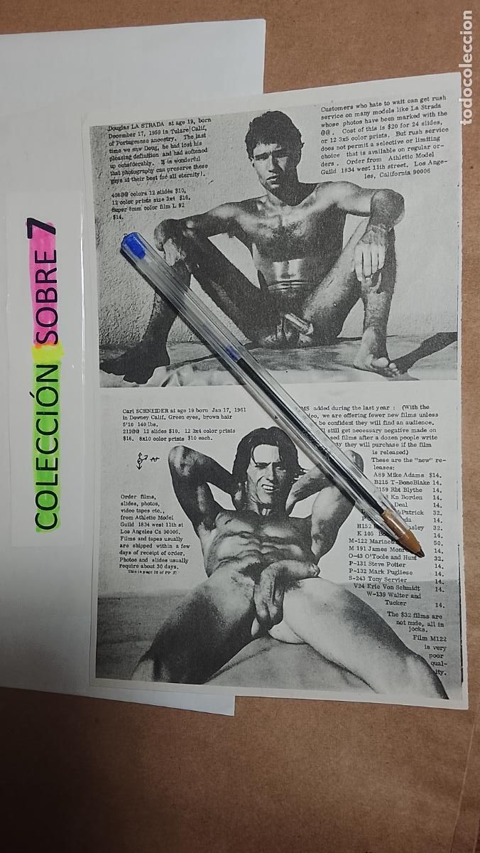 Autres: hoja tematica gay artistica fotografica o comic hombre erotico desnudos culturismo homo sexo EROTICA