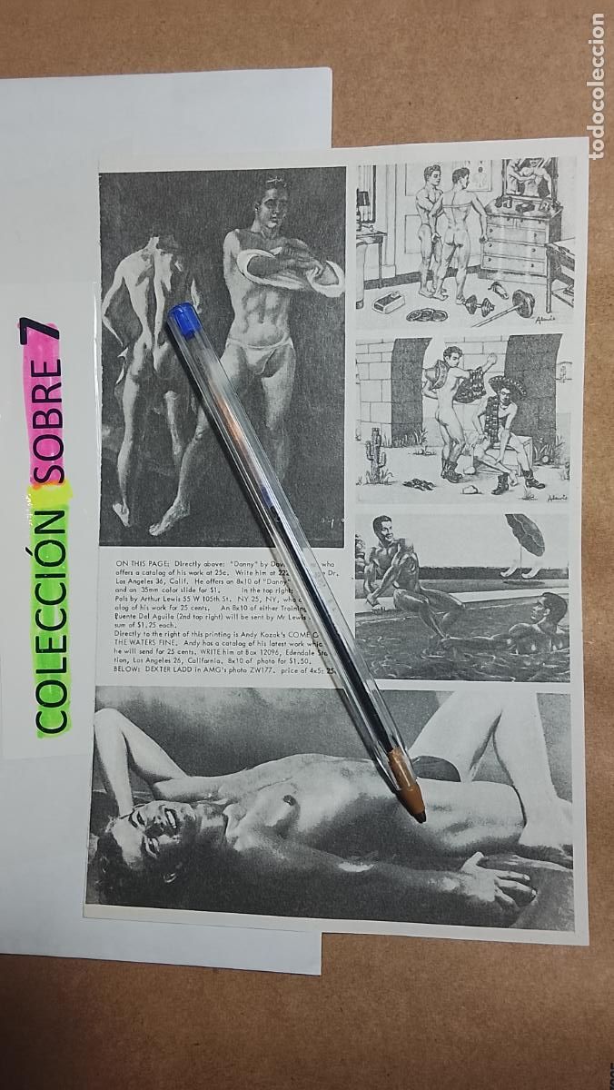 Autres: hoja tematica gay artistica fotografica o comic hombre erotico desnudos culturismo homo sexo EROTICA