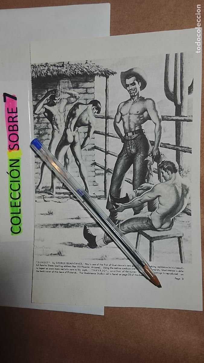 Autres: hoja tematica gay artistica fotografica o comic hombre erotico desnudos culturismo homo sexo EROTICA
