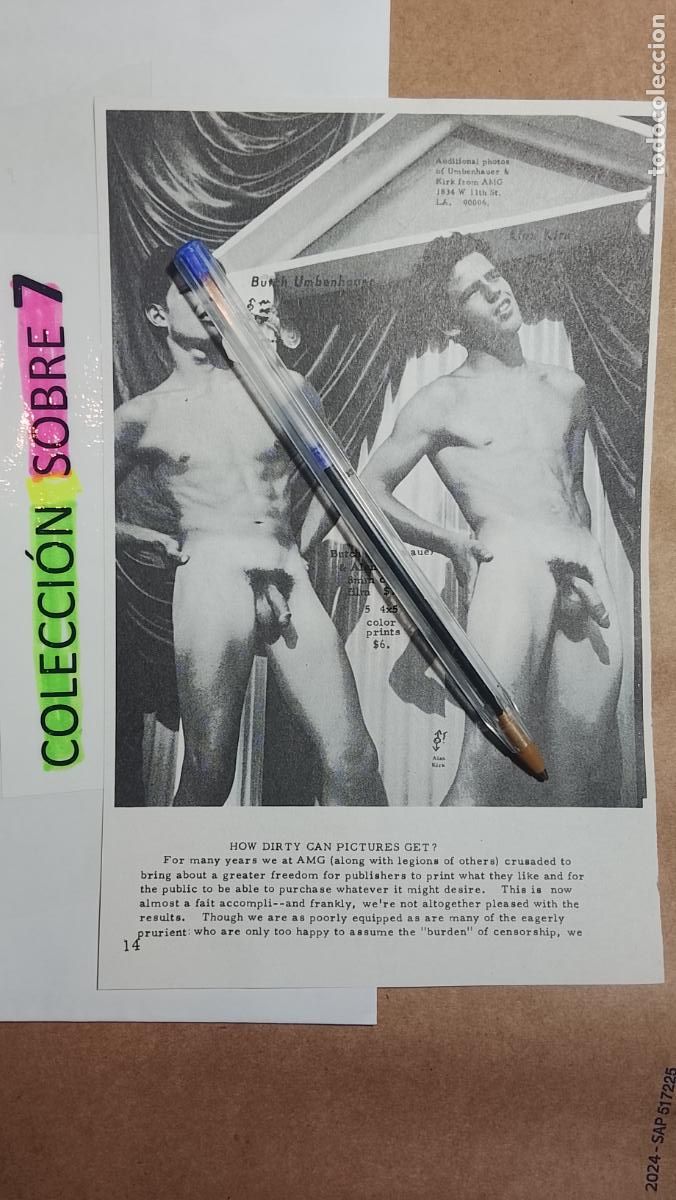 Autres: hoja tematica gay artistica fotografica o comic hombre erotico desnudos culturismo homo sexo EROTICA