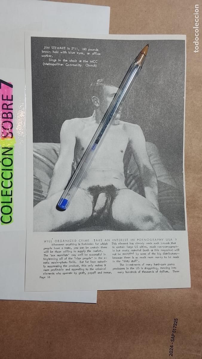 Autres: hoja tematica gay artistica fotografica o comic hombre erotico desnudos culturismo homo sexo EROTICA