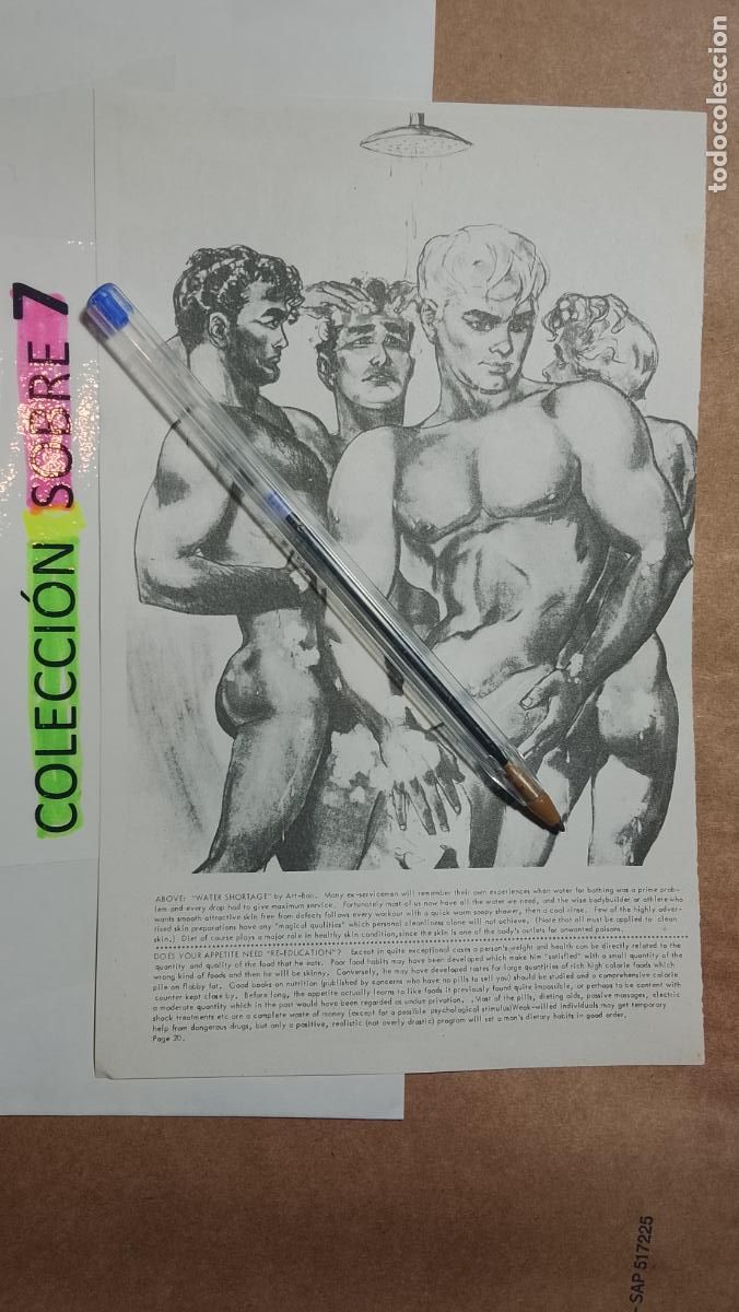 Autres: hoja tematica gay artistica fotografica o comic hombre erotico desnudos culturismo homo sexo EROTICA