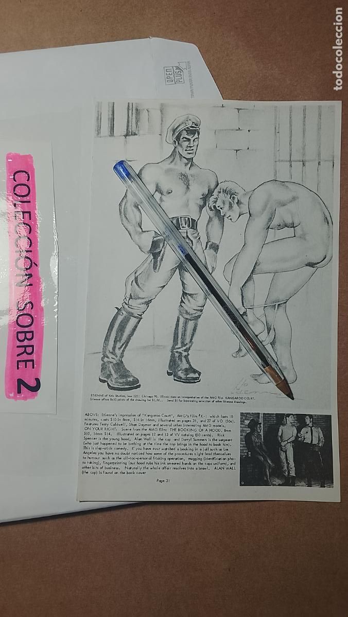Autres: hoja tematica gay artistica fotografica o comic hombre erotico desnudos culturismo homo sexo EROTICA
