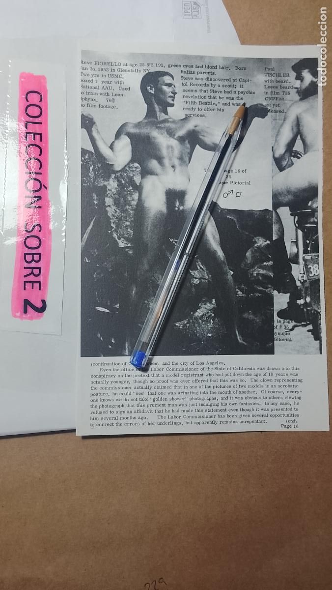 Autres: hoja tematica gay artistica fotografica o comic hombre erotico desnudos culturismo homo sexo EROTICA