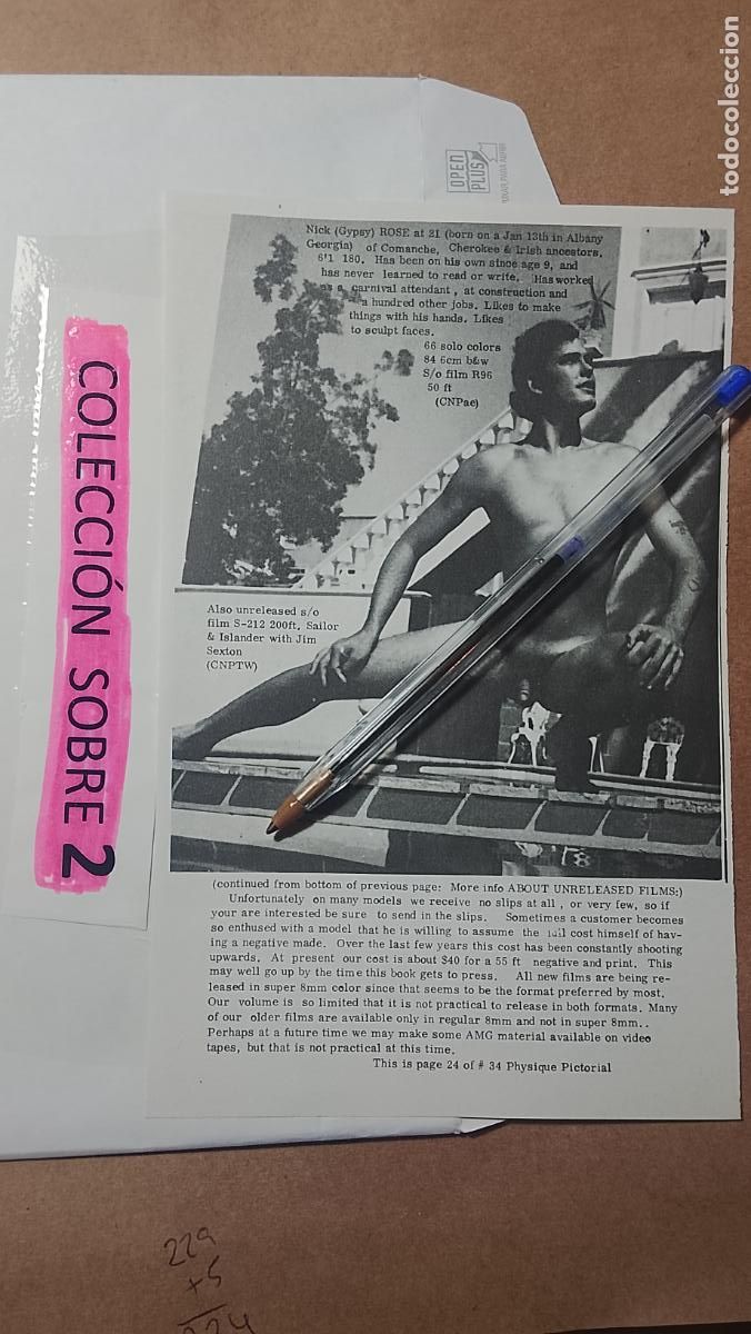 Autres: hoja tematica gay artistica fotografica o comic hombre erotico desnudos culturismo homo sexo EROTICA