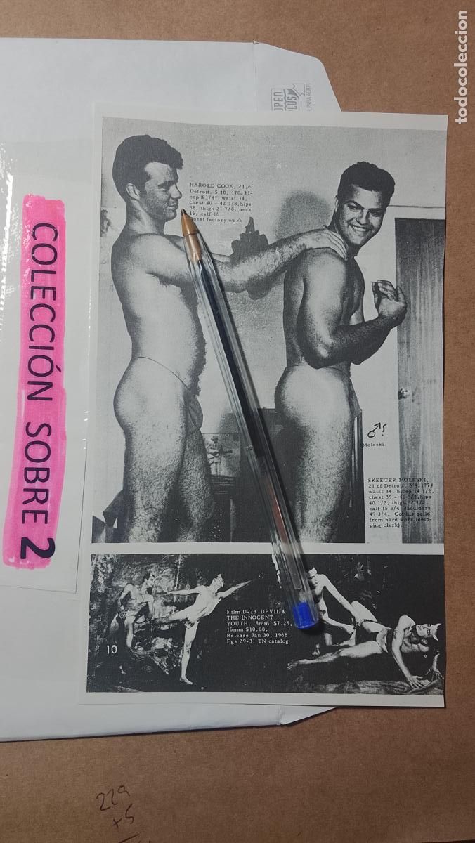 Autres: hoja tematica gay artistica fotografica o comic hombre erotico desnudos culturismo homo sexo EROTICA