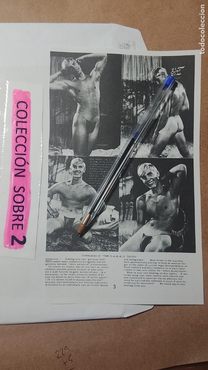Autres: hoja tematica gay artistica fotografica o comic hombre erotico desnudos culturismo homo sexo EROTICA