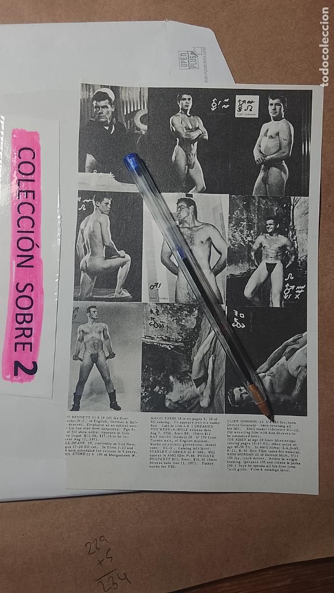 Autres: hoja tematica gay artistica fotografica o comic hombre erotico desnudos culturismo homo sexo EROTICA