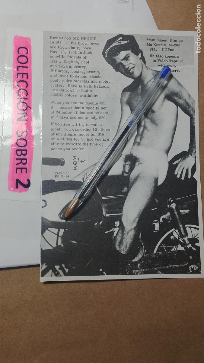 Autres: hoja tematica gay artistica fotografica o comic hombre erotico desnudos culturismo homo sexo EROTICA