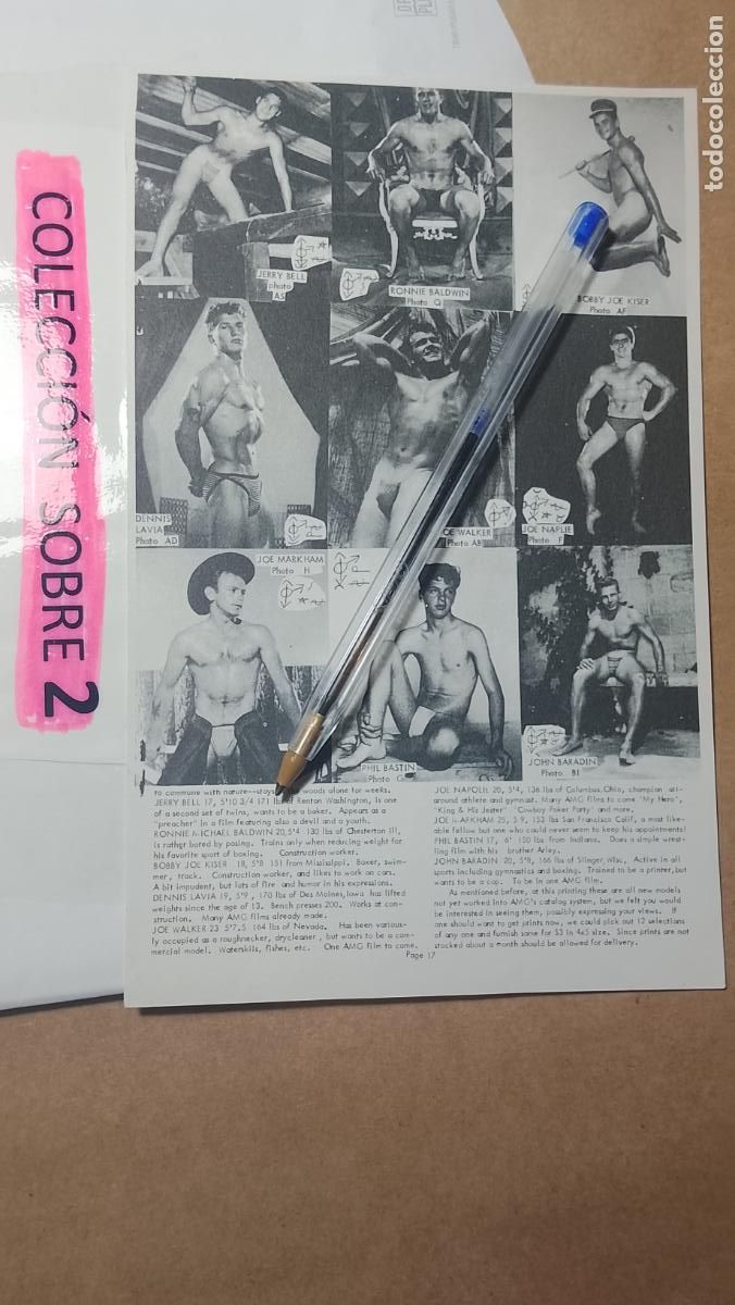 Autres: hoja tematica gay artistica fotografica o comic hombre erotico desnudos culturismo homo sexo EROTICA