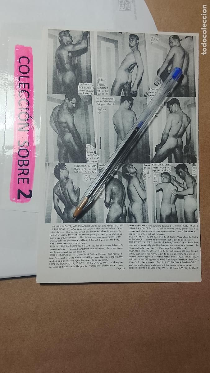 Autres: hoja tematica gay artistica fotografica o comic hombre erotico desnudos culturismo homo sexo EROTICA