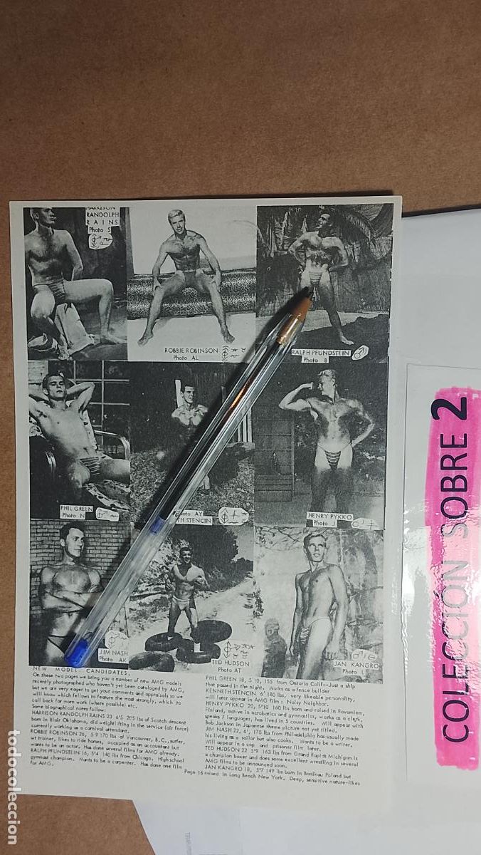 Autres: hoja tematica gay artistica fotografica o comic hombre erotico desnudos culturismo homo sexo EROTICA