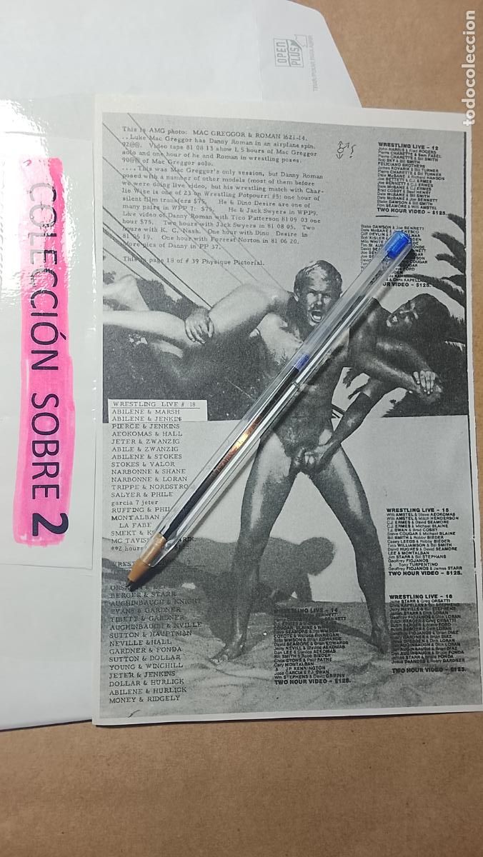 Autres: hoja tematica gay artistica fotografica o comic hombre erotico desnudos culturismo homo sexo EROTICA