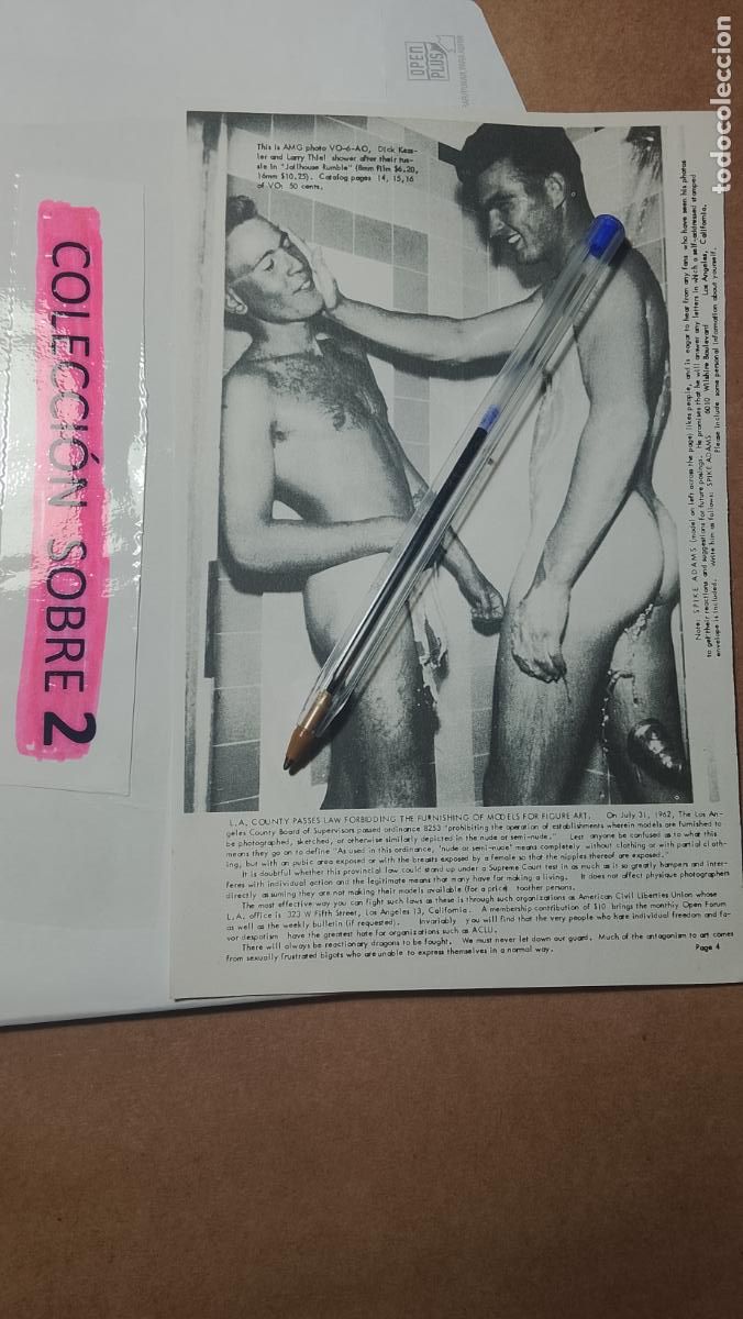 Autres: hoja tematica gay artistica fotografica o comic hombre erotico desnudos culturismo homo sexo EROTICA