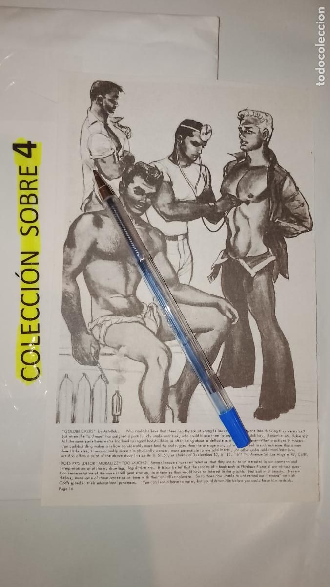 Autres: hoja tematica gay artistica fotografica o comic hombre erotico desnudos culturismo homo sexo EROTICA