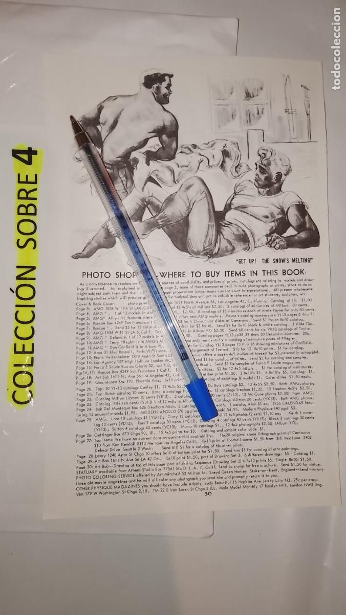 Autres: hoja tematica gay artistica fotografica o comic hombre erotico desnudos culturismo homo sexo EROTICA