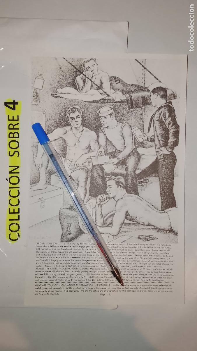 Autres: hoja tematica gay artistica fotografica o comic hombre erotico desnudos culturismo homo sexo EROTICA