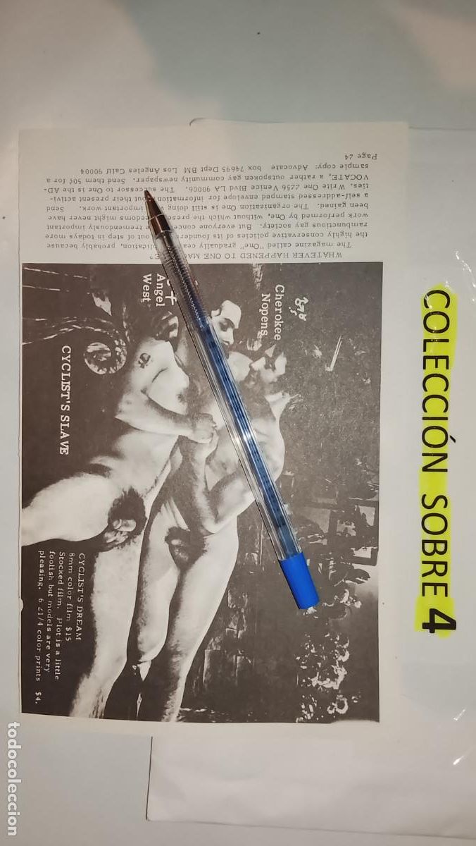 Autres: hoja tematica gay artistica fotografica o comic hombre erotico desnudos culturismo homo sexo EROTICA