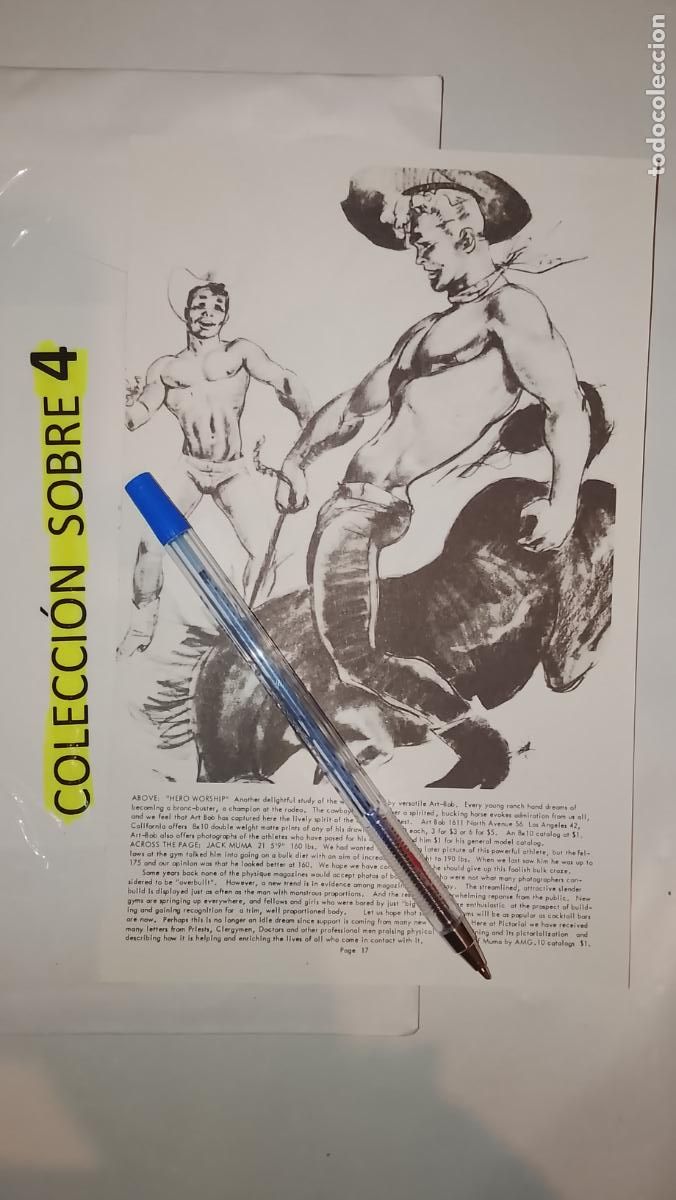 Autres: hoja tematica gay artistica fotografica o comic hombre erotico desnudos culturismo homo sexo EROTICA