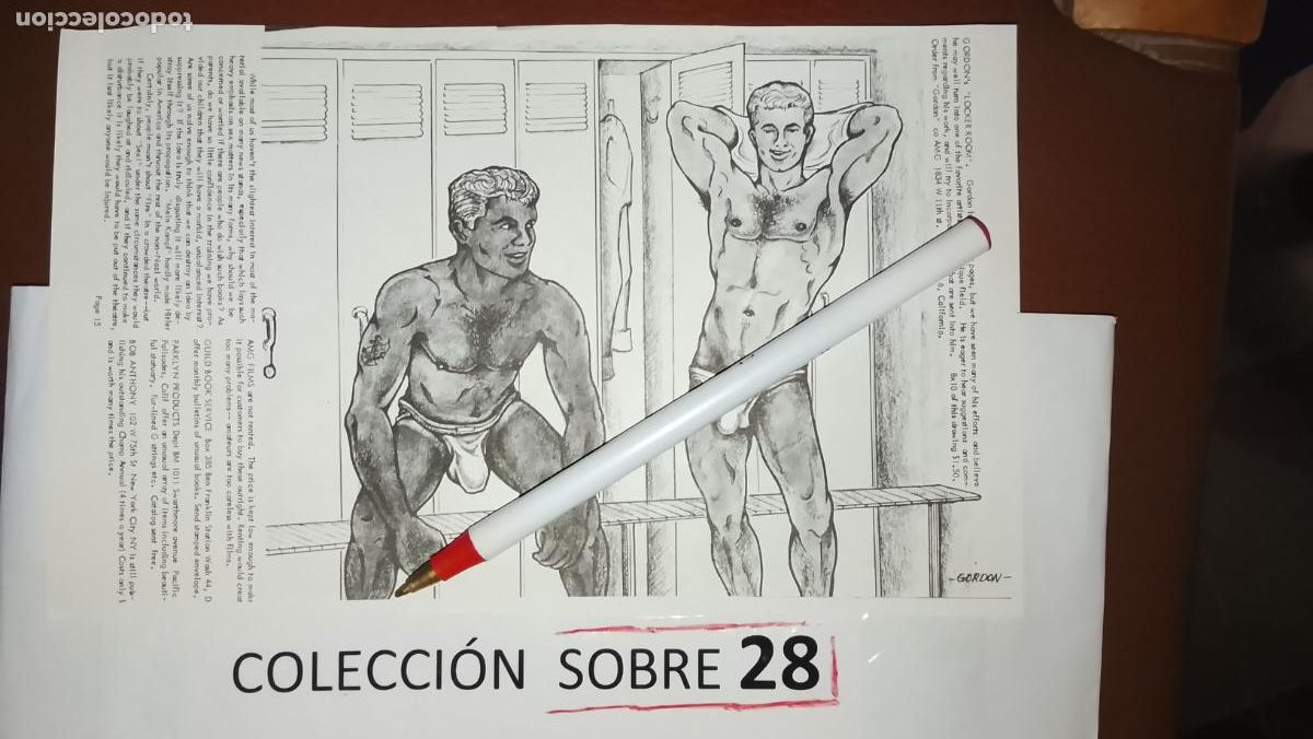 Otros: hoja tematica gay artistica fotografica o comic hombre erotico desnudos culturismo homo sexo EROTICA
