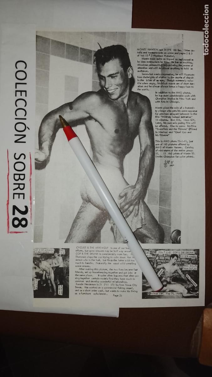 Otros: hoja tematica gay artistica fotografica o comic hombre erotico desnudos culturismo homo sexo EROTICA