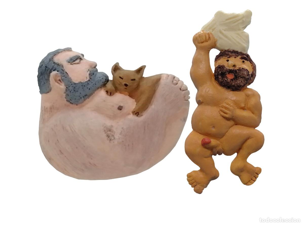 Otros: Esculturas originales de hombre feliz gay y hombre oso imanes hechos a mano