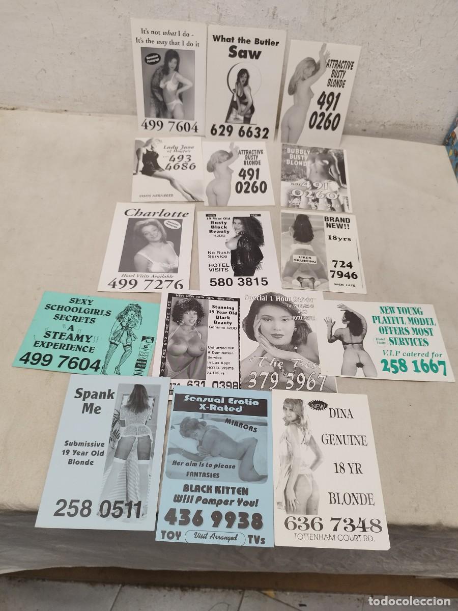 Andere Artikel: Lote de 16 tarjetas de publicidad de prostitutas, prostitucion.