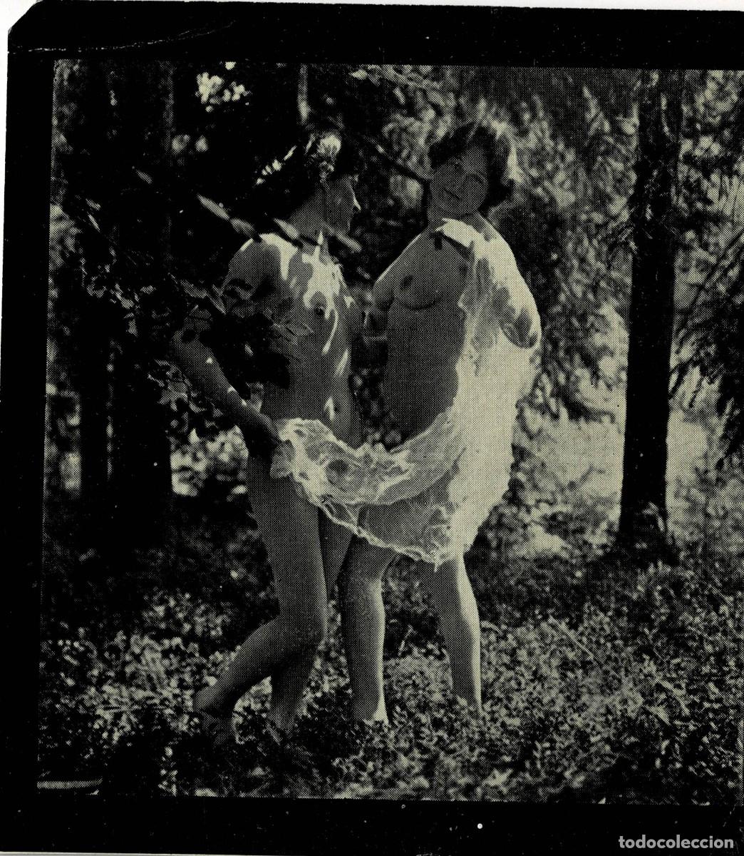Autres: FOTOGRAFIA ESTEROSCOPICA EROTICA DE MUJERES EN BOSQUE CUBIERTAS POR UNA TELA. P-ESTEROTICA-008