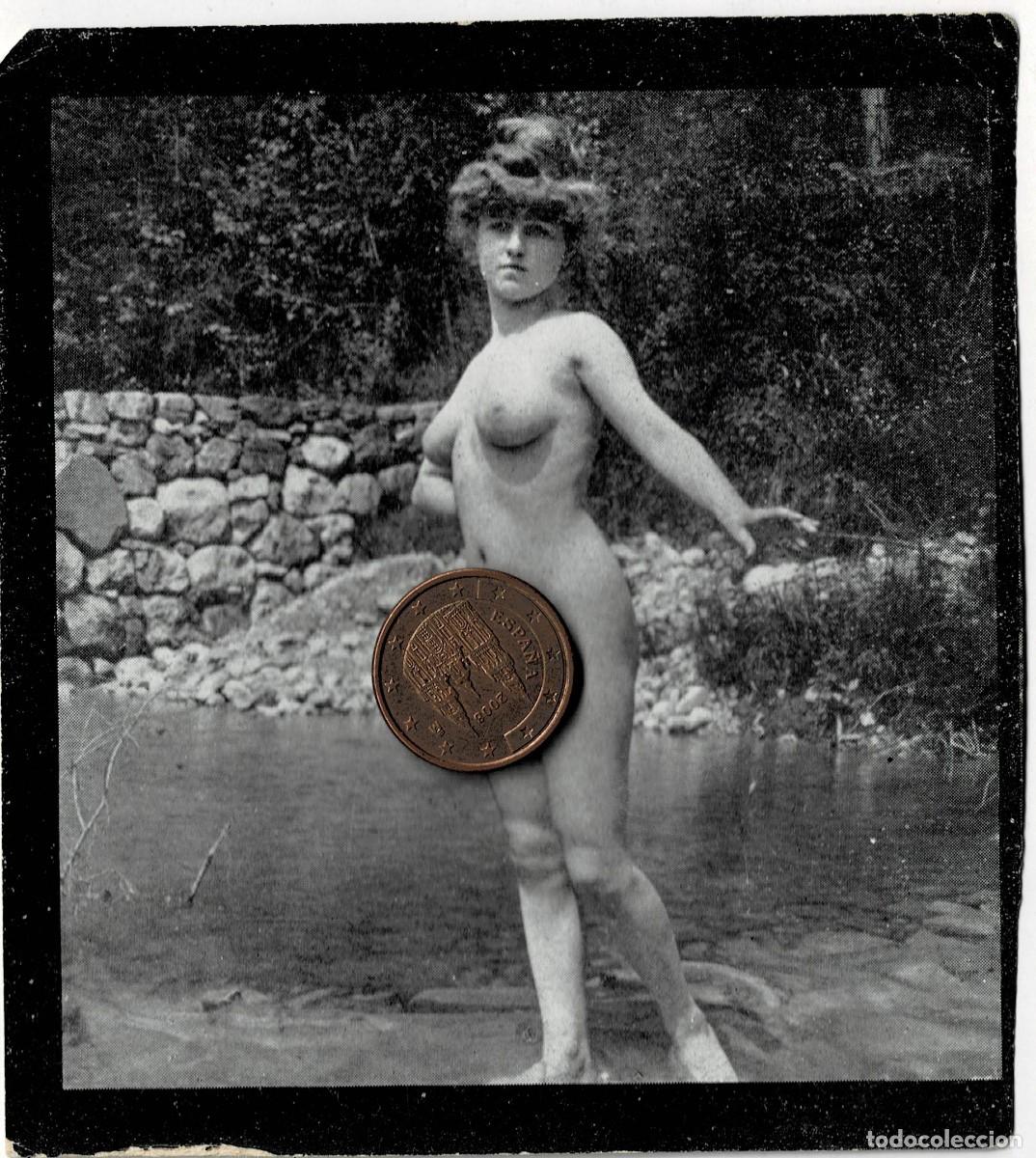 Autres: FOTOGRAFIA ESTEROSCOPICA EROTICA DE MUJER EN EL RIO. P-ESTEROTICA-014