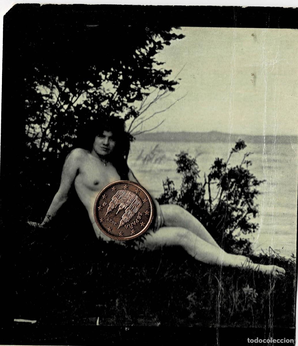 Otros: FOTOGRAFIA ESTEROSCOPICA EROTICA DE MUJER SENTADA JUNTO A UN RIO. P-ESTEROTICA-027