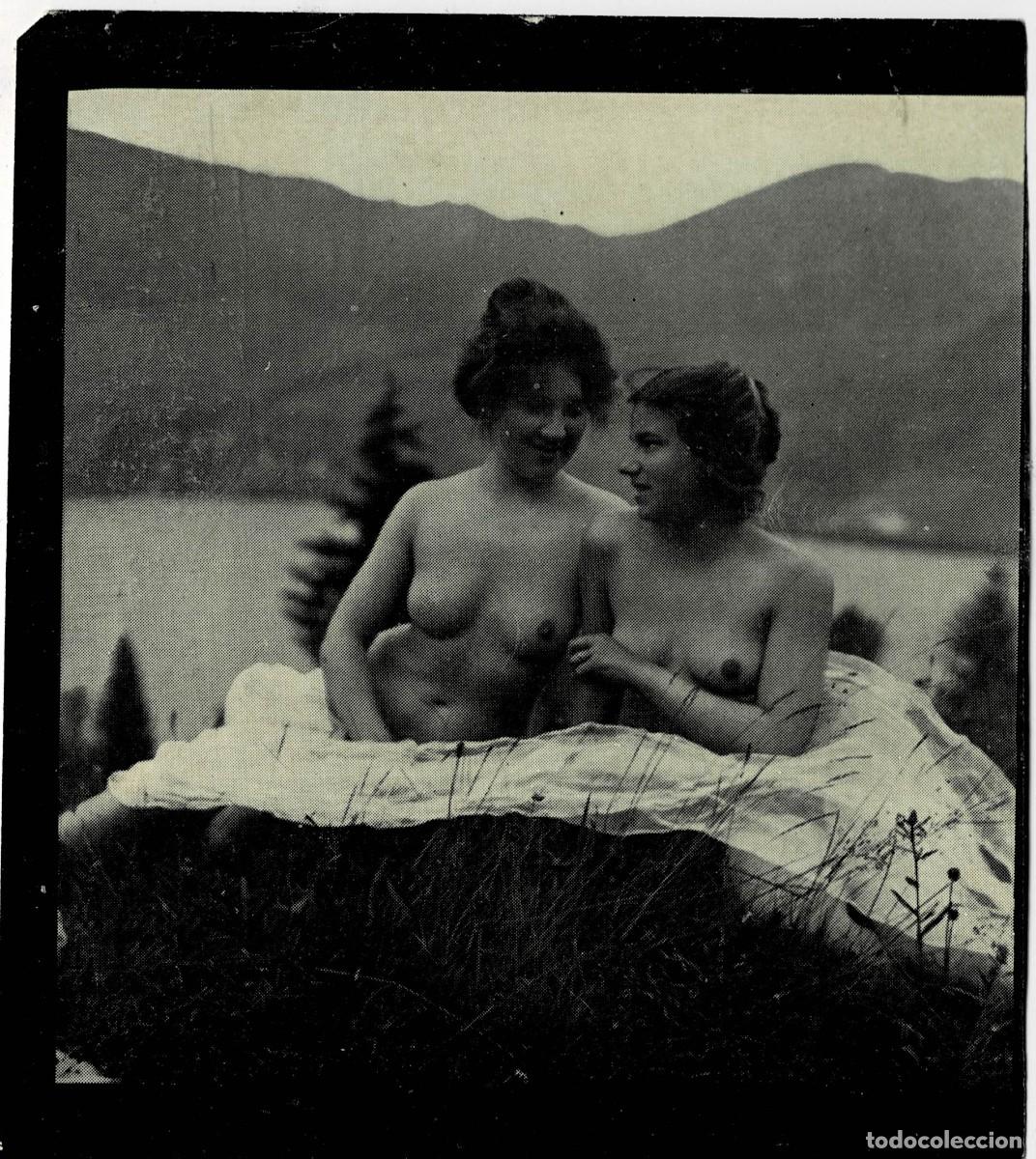 Otros: FOTOGRAFIA ESTEROSCOPICA EROTICA DE MUJERES CUBIERTAS CON TELA EN EL BOSQUE. P-ESTEROTICA-036