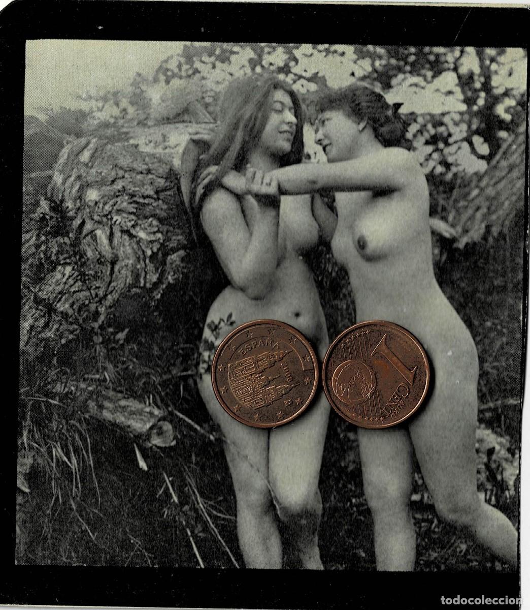 Otros: FOTOGRAFIA ESTEROSCOPICA EROTICA DE MUJERES ABRAZADAS EN EL BOSQUE. P-ESTEROTICA-037