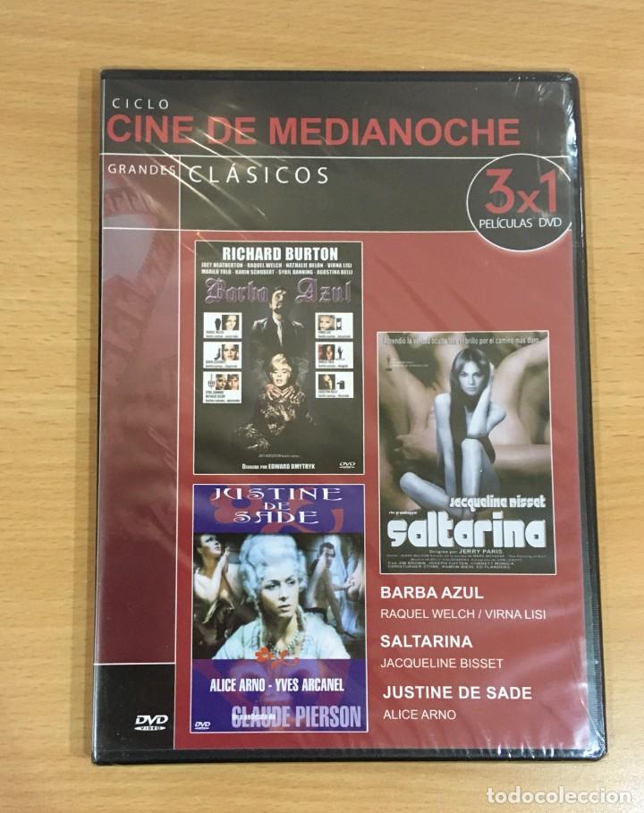 Peliculas: DVD 3X1 CINE ER&Oacute;TICO DE MEDIANOCHE - BARBA AZUL, SALTARINA Y JUSTINE DE SADE. PRECINTADO