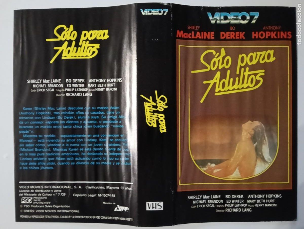 Peliculas: SUBASTA MARZO - CARATULA - SOLO PARA ADULTOS VIDEO7 VHS