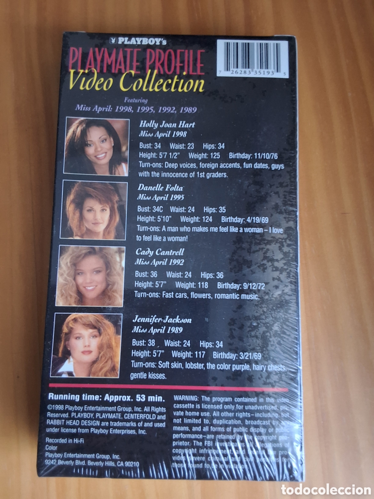 Filmes: Playboy playmate profile collection pel&iacute;cula VHS a&ntilde;os 1989 1992 1995 1998 abril