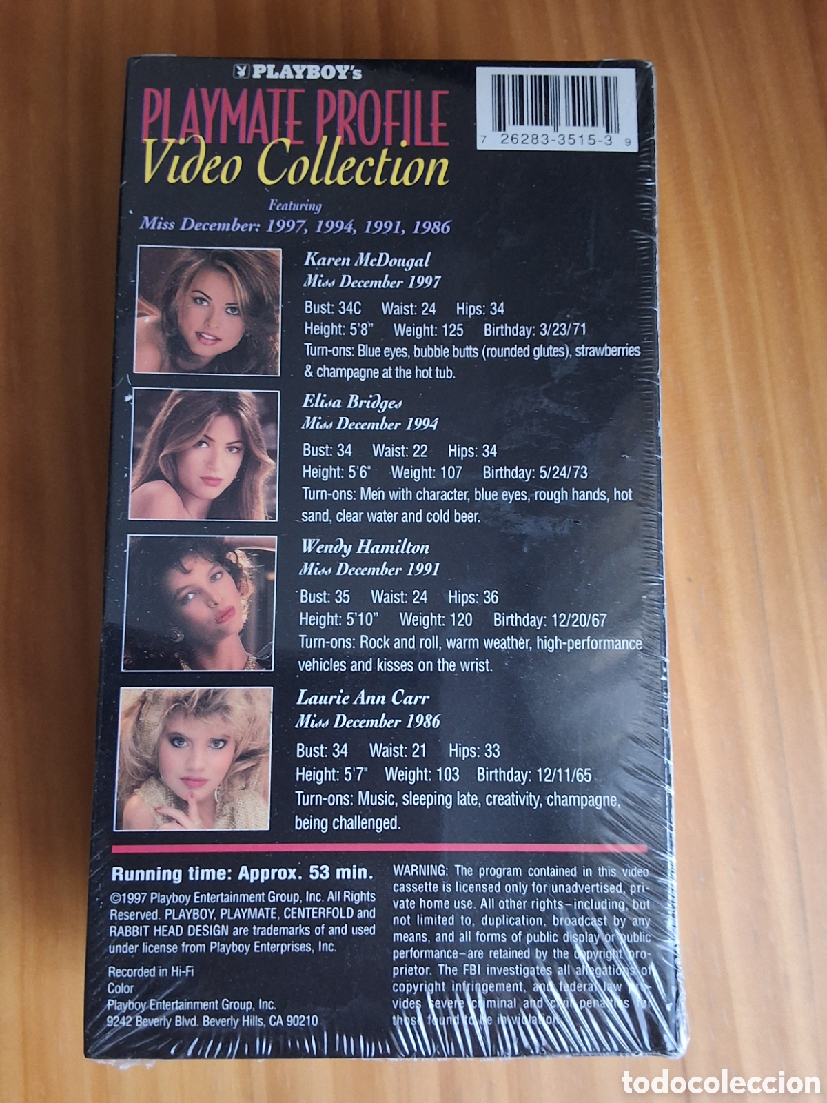 Peliculas: Playboy playmate profile collection pel&iacute;cula VHS a&ntilde;o 1986 1991 1994 1997 diciembre