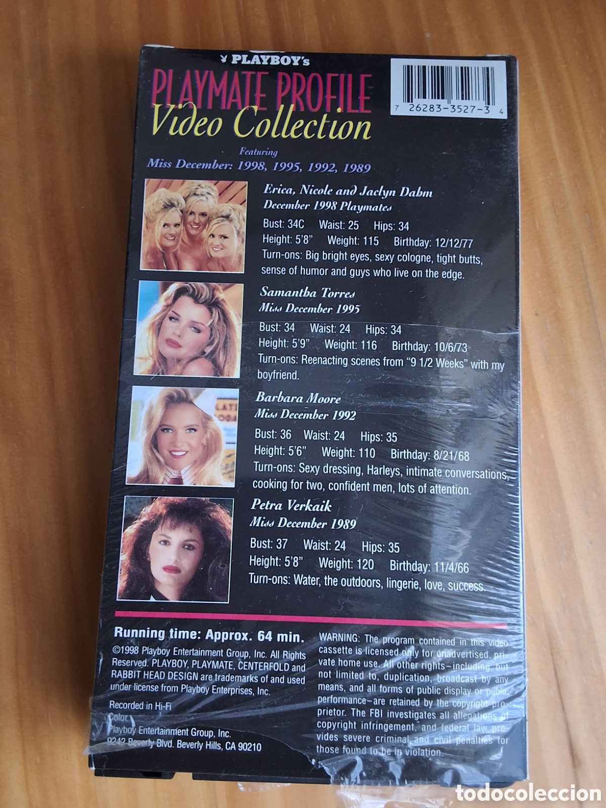 Peliculas: Playboy playmate profile collection pel&iacute;cula VHS a&ntilde;o 1989 1992 1995 1998 diciembre