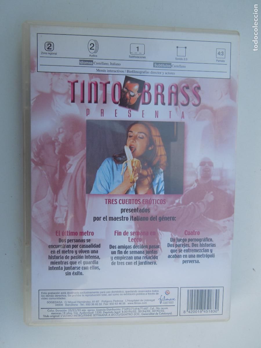 Film: TINTO BRASS PRESENTA SUS CUENTO MAS ATERVIDO - DVD EROTICO SOLO PARA ADULTOS BUEN ESTADO